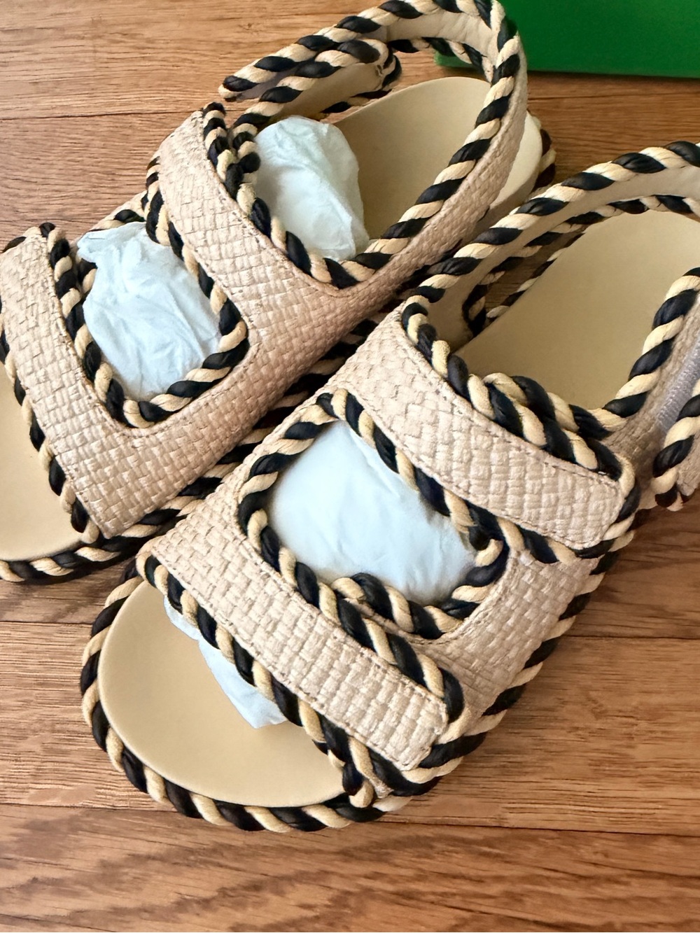 BOTTEGA VENETA Jack Raffia Slingback Sandals - Neutral - Picture 4 of 10
